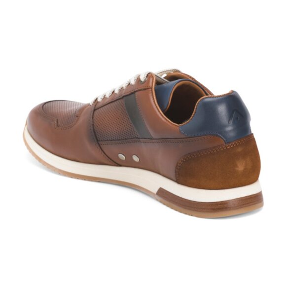 AMBITIOUS Men's Made In Portugal Leather Sport Casual Jogger Shoes - Picture 2 of 3